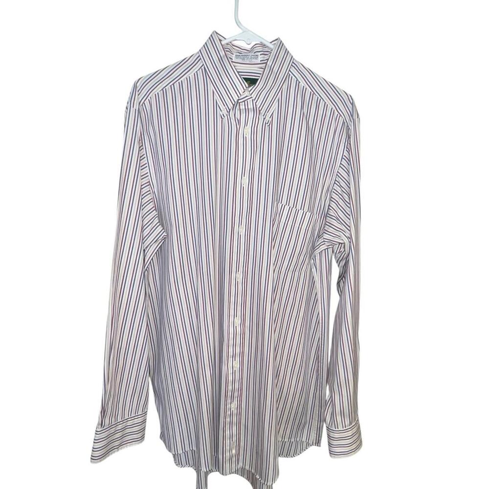 VTG 1990s Sutter &‎ Grant USA Stripe Oxford Button Shirt Men's 16-36 Tall